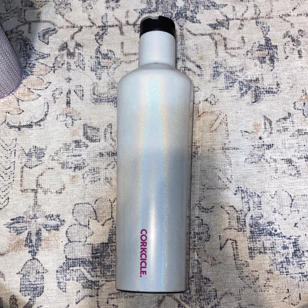 Iridescent corkcicle water bottle